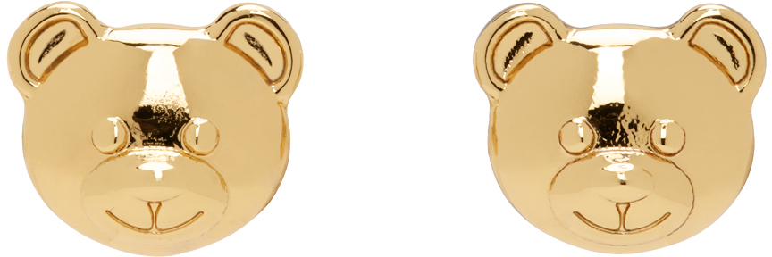 moschino gold teddy bear small earrings