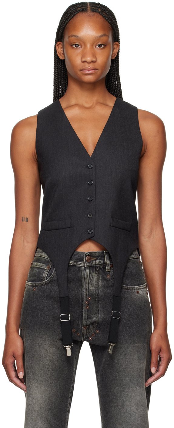 moschino gray garter vest
