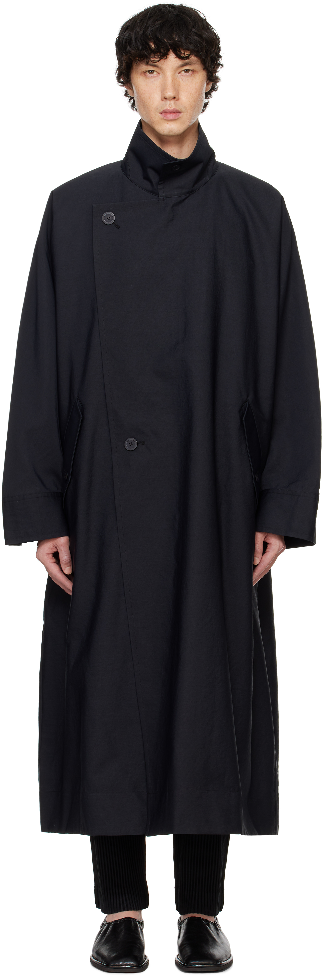 HOMME PLISSÉ ISSEY MIYAKE Black Blank Coat