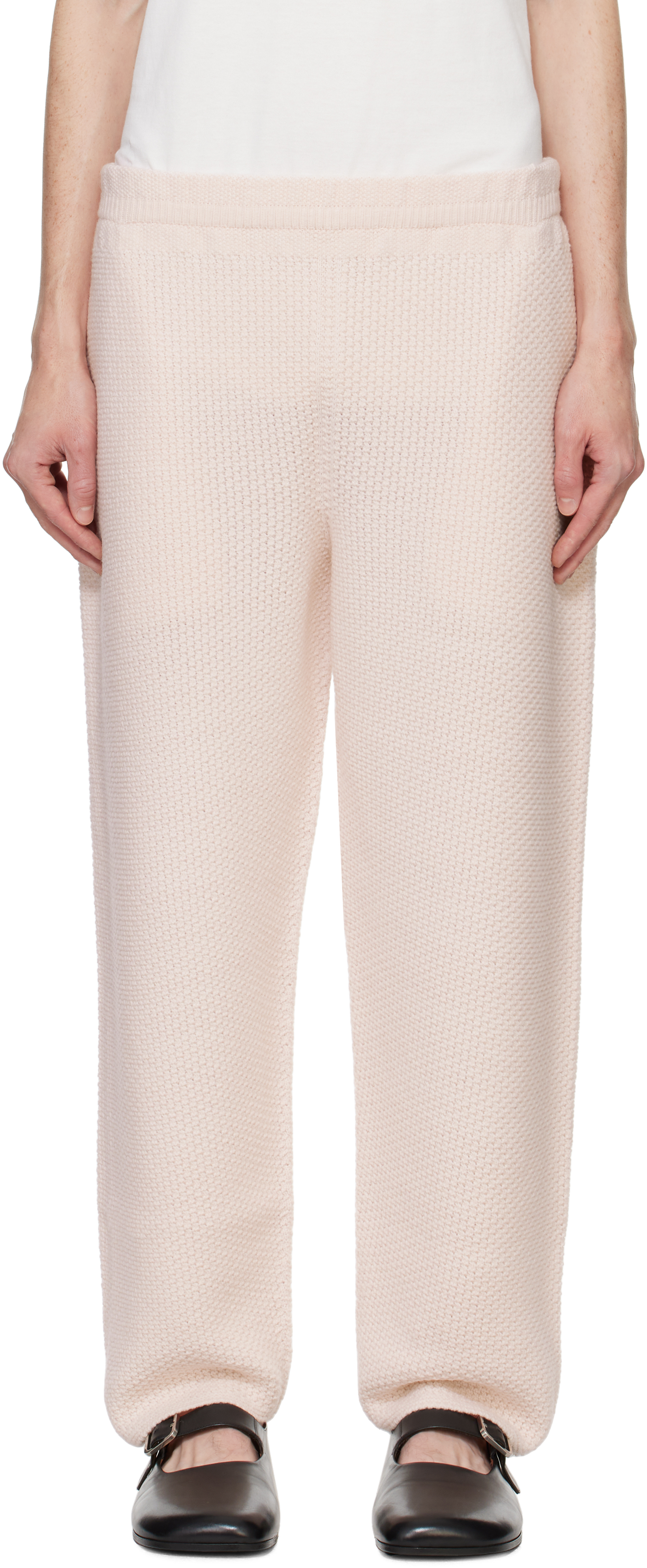 Issey Miyake Pink Rustic Knit Sweatpants