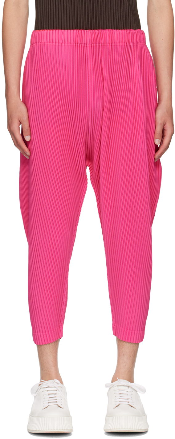 HOMME PLISSÉ ISSEY MIYAKE Pink Colorful Pleats Trousers