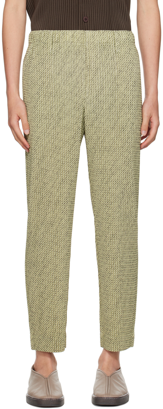 HOMME PLISSÉ ISSEY MIYAKE Green Diagonals Trousers