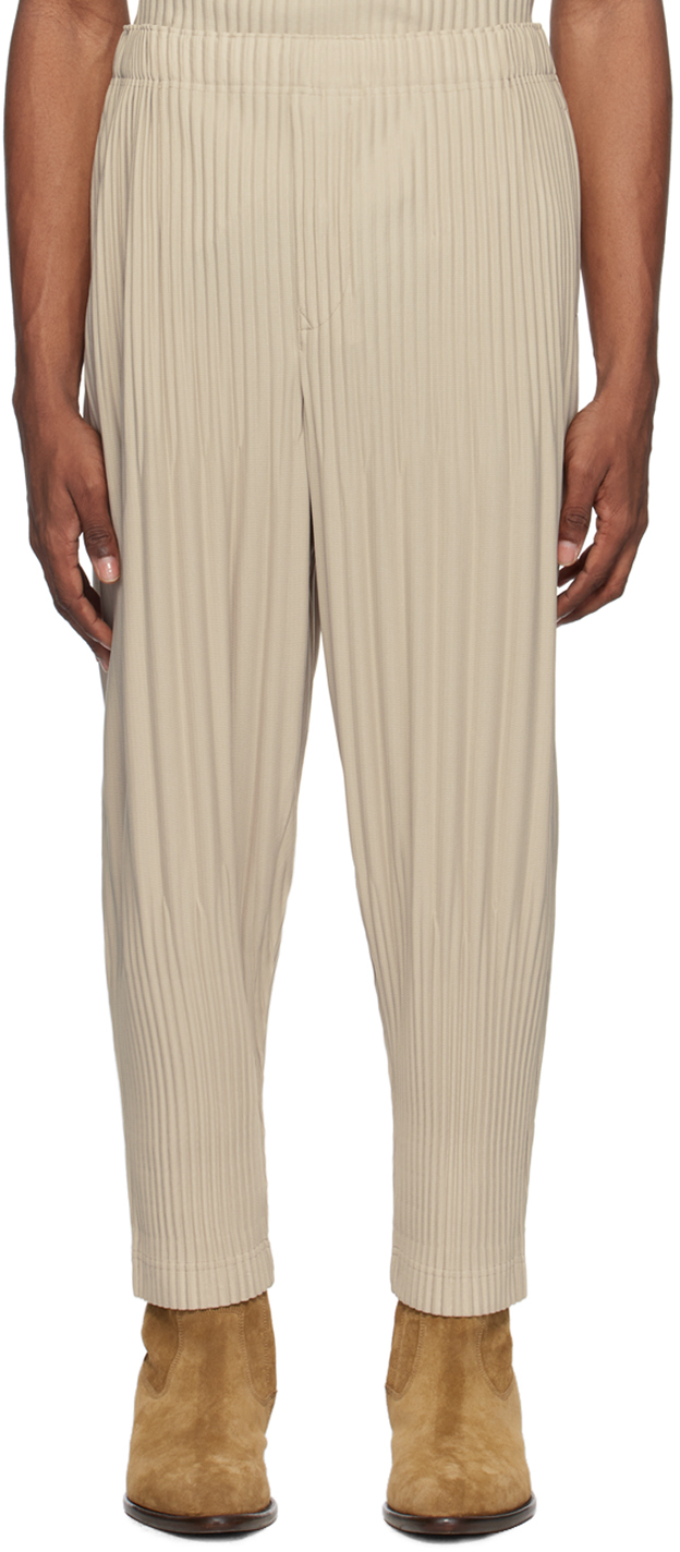 HOMME PLISSÉ ISSEY MIYAKE Beige Color Pleats Trousers