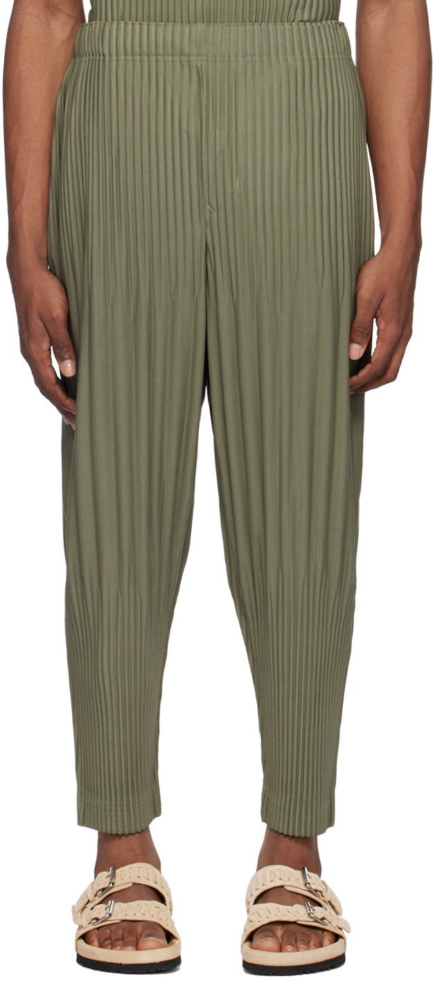 HOMME PLISSÉ ISSEY MIYAKE Green Color Pleats Trousers