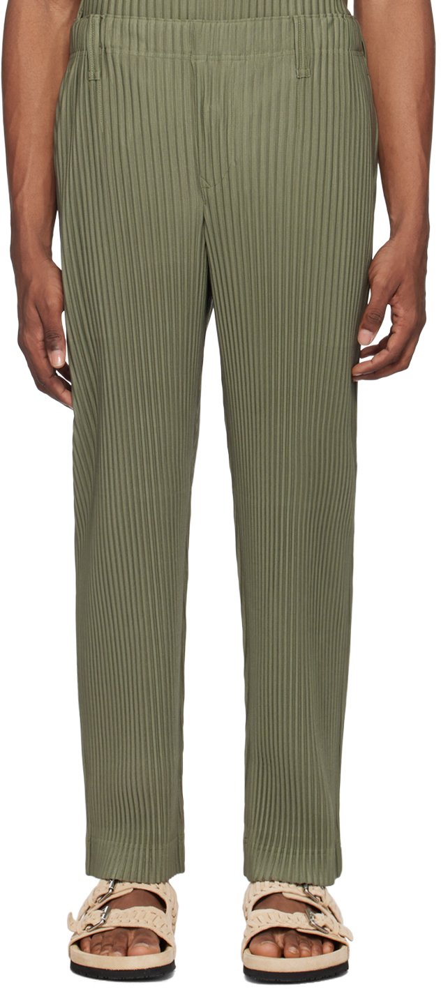 HOMME PLISSÉ ISSEY MIYAKE Green Color Pleats Trousers