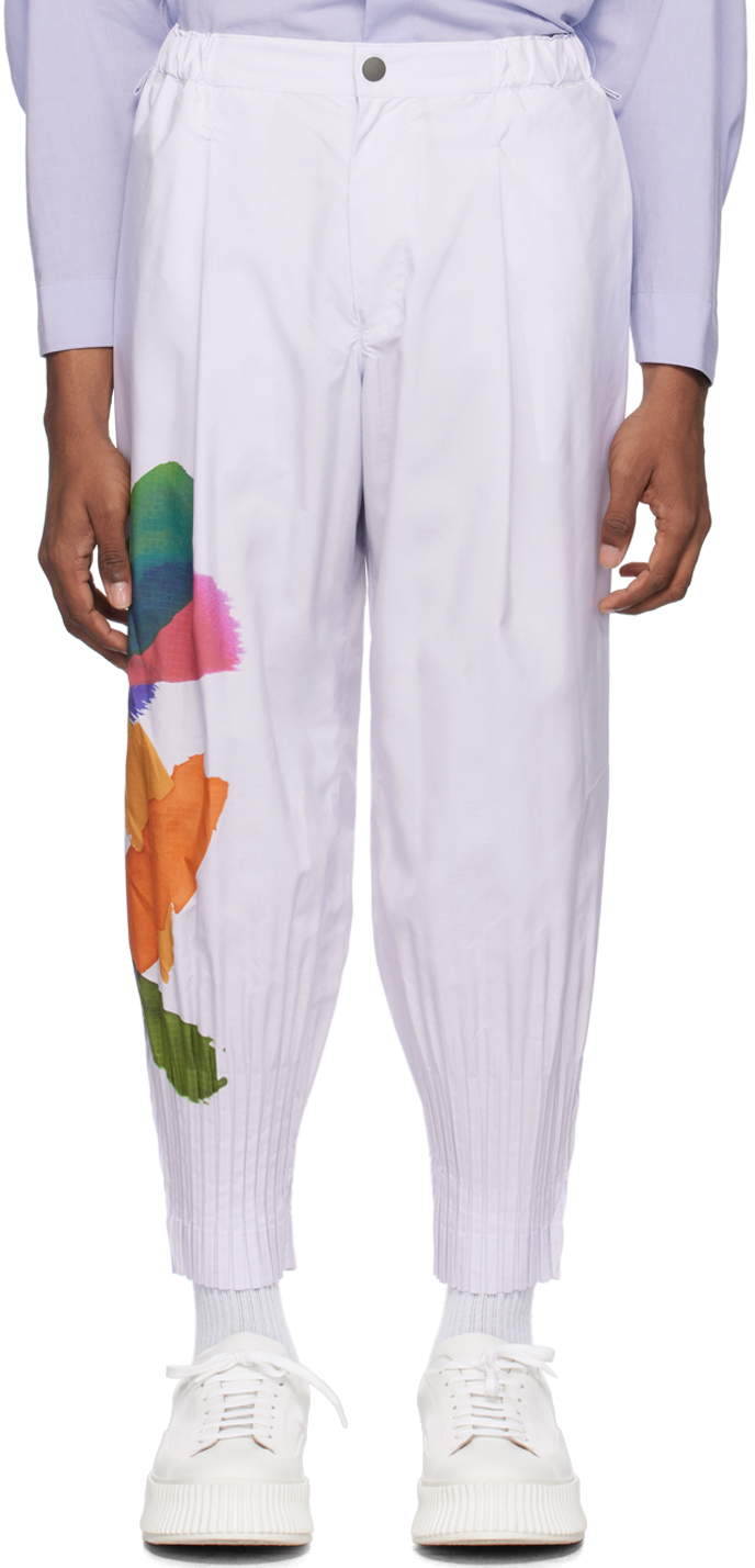 HOMME PLISSÉ ISSEY MIYAKE Purple Cascade Picturesque Trousers