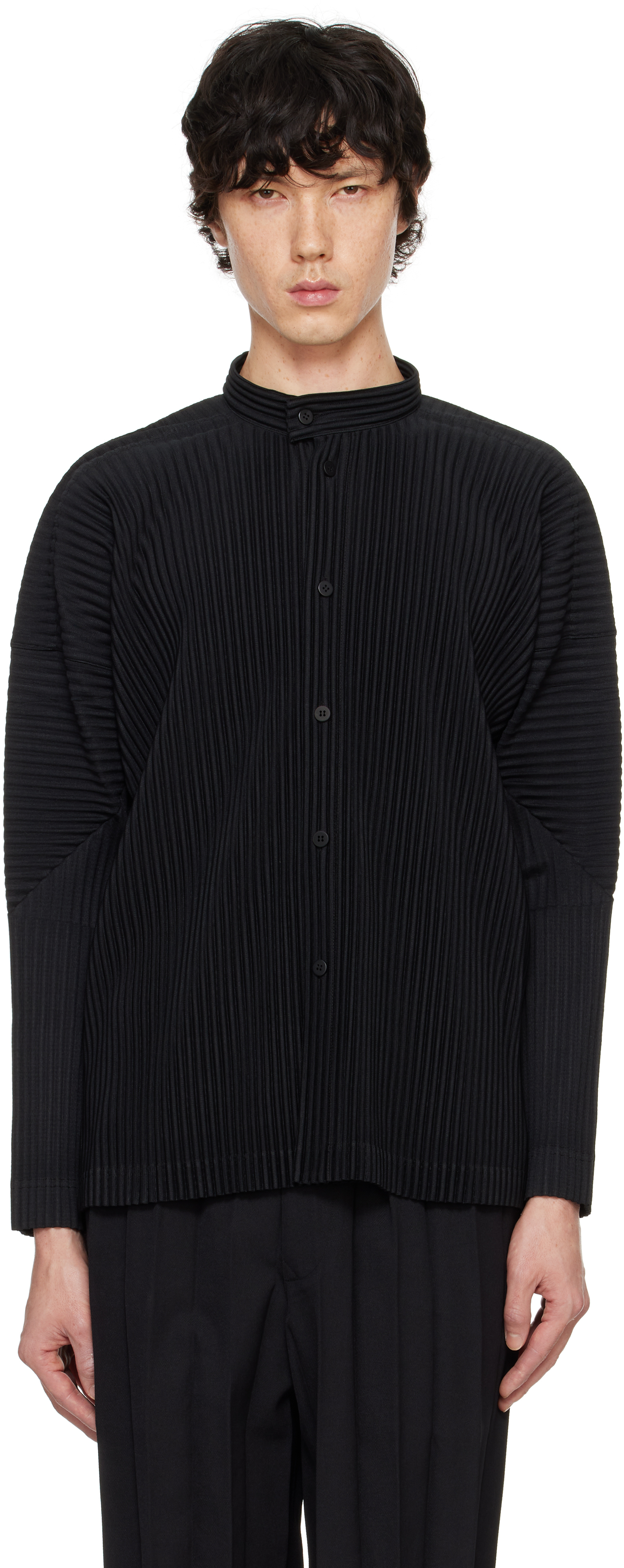 Shop Issey Miyake Black Monthly Color September Shirt In 15-black