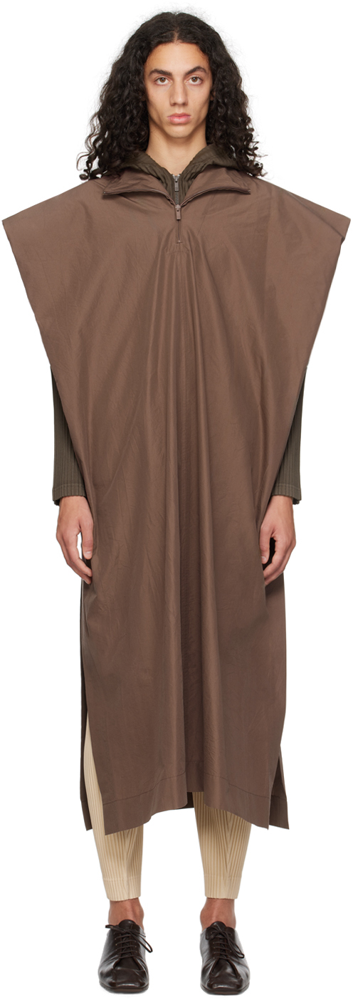 Brown Blank Shirt by HOMME PLISSÉ ISSEY MIYAKE on Sale