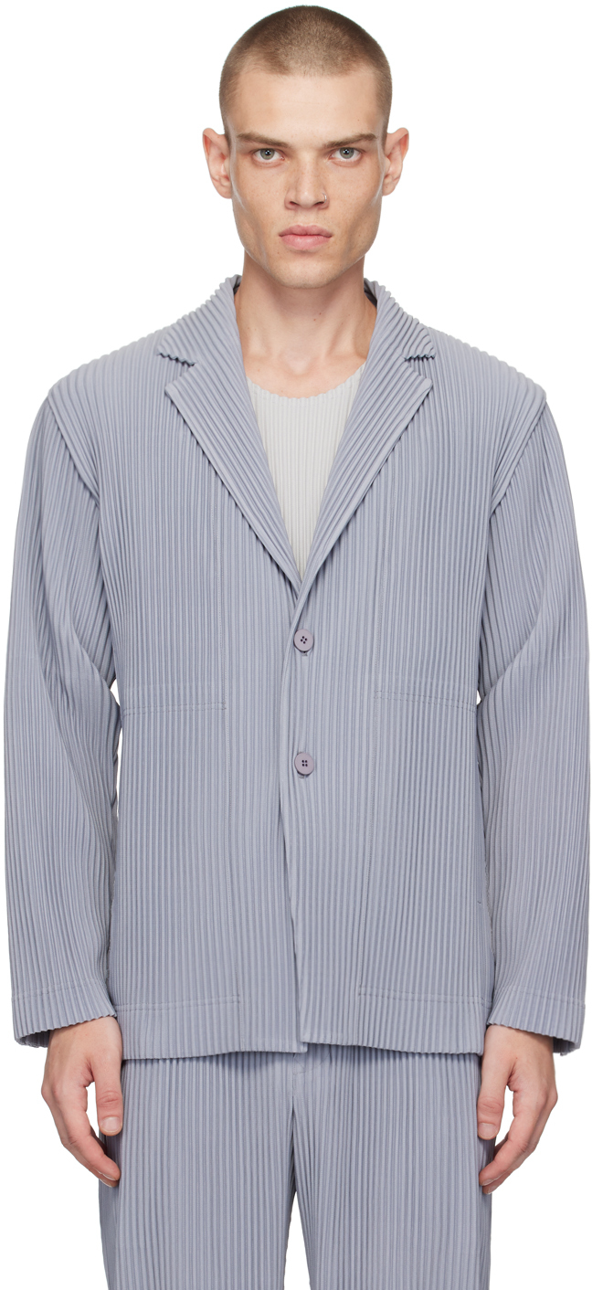 Gray Tailored Pleats 1 Blazer by HOMME PLISSÉ ISSEY MIYAKE