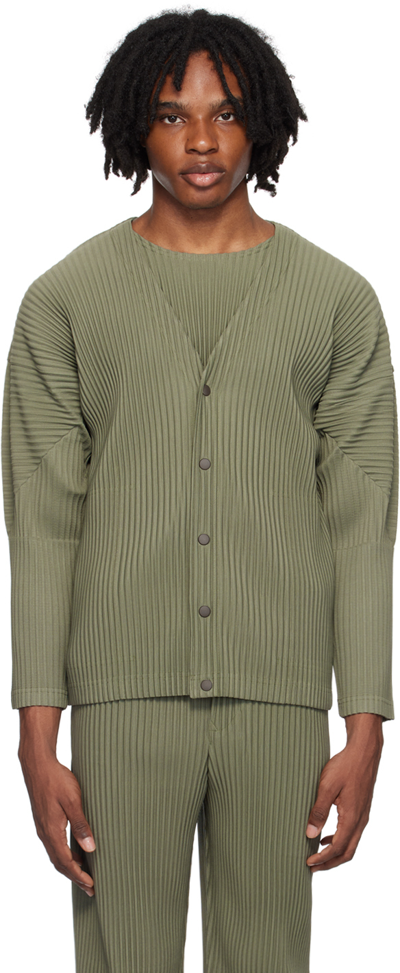 HOMME PLISSÉ ISSEY MIYAKE Green Color Pleats Cardigan