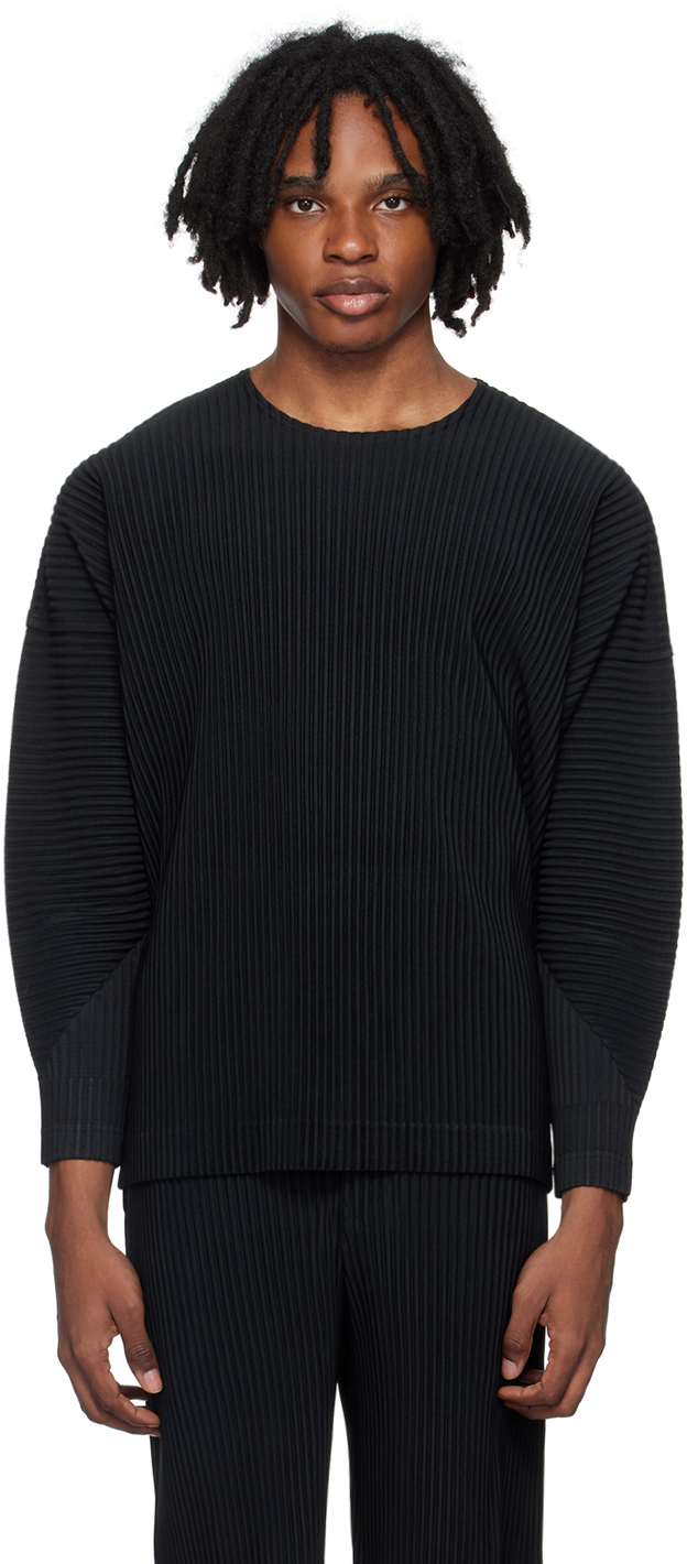 HOMME PLISSÉ ISSEY MIYAKE Black Aerial Long Sleeve T-Shirt