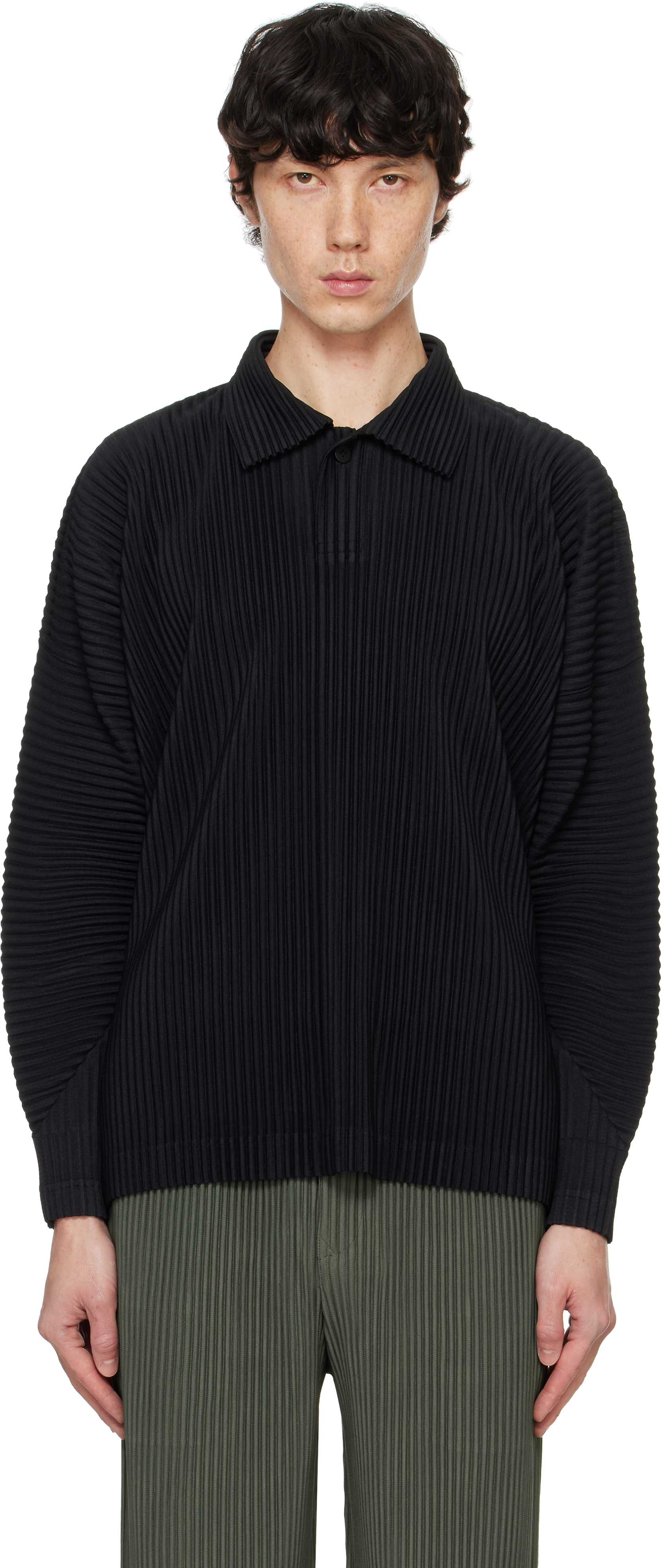 Shop Issey Miyake Black Monthly Color October Polo In 15-black