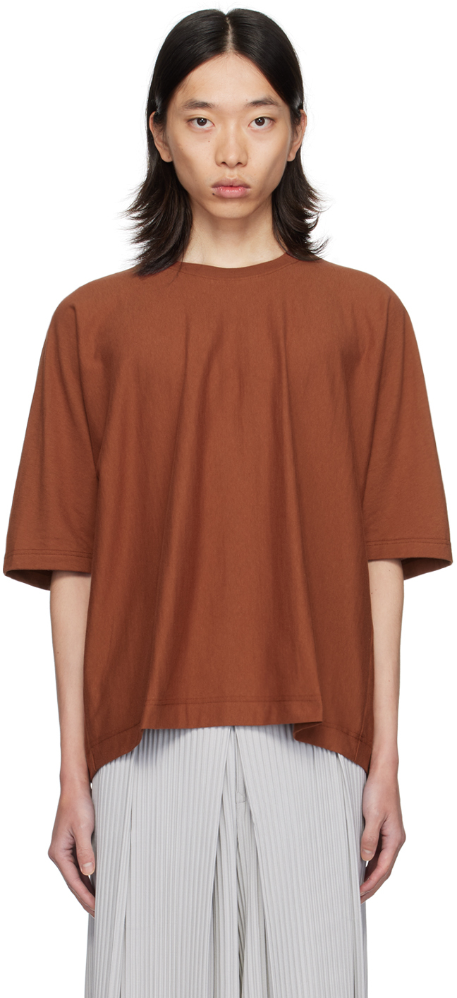 HOMME PLISSÉ ISSEY MIYAKE ブラウン　プリーツ　トップス HOMME PLISSE ISSEY MIYAKE ブラウン ストレート（Brown Monthly