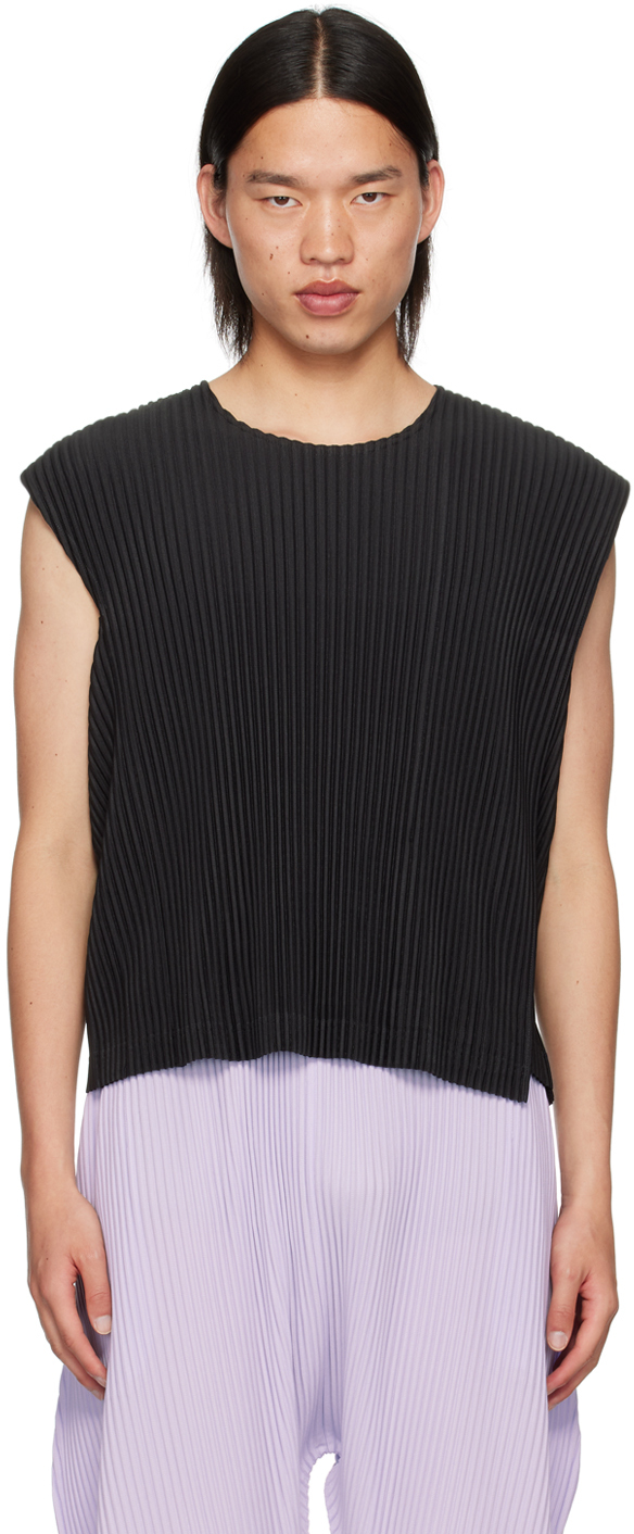 Shop Issey Miyake Gray Rectangle Tank Top In 16-coke Gray