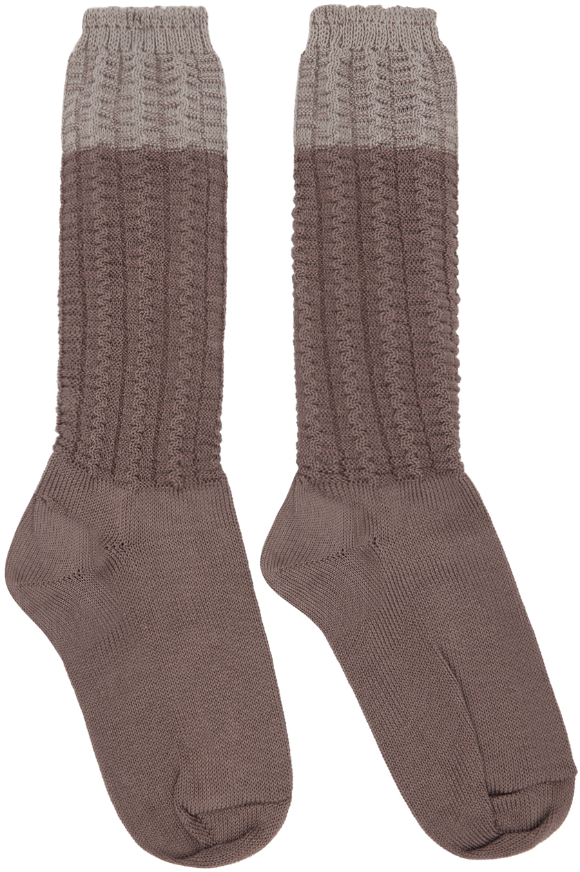 HOMME PLISSÉ ISSEY MIYAKE Black & Gray Churros Socks