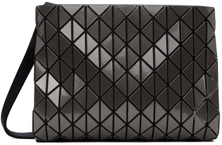 BAO BAO ISSEY MIYAKE GUNMETAL ROW METALLIC BAG 