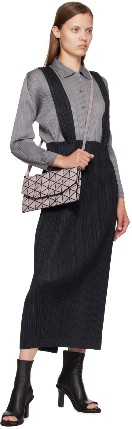 Bao Bao Issey Miyake Pink Tonneau Matte Shoulder Bag In 02 Rose Gray