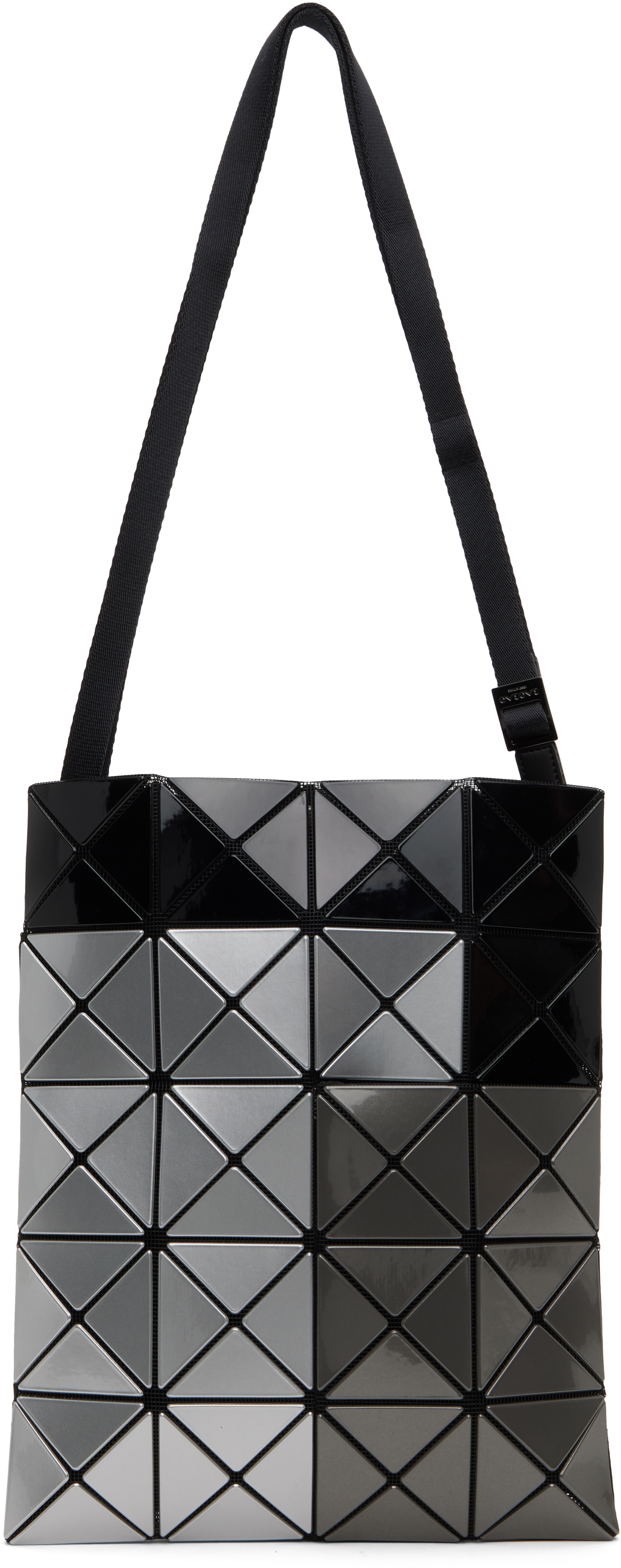 Shop Bao Bao Issey Miyake Black & Gunmetal Tres Bag In 18 Gunmetal Mix