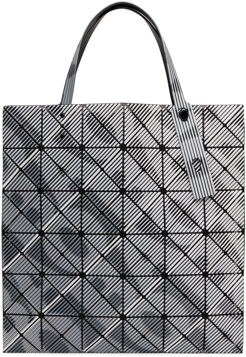 Shop Bao Bao Issey Miyake Black & White Beam Tote In 96 Monotone