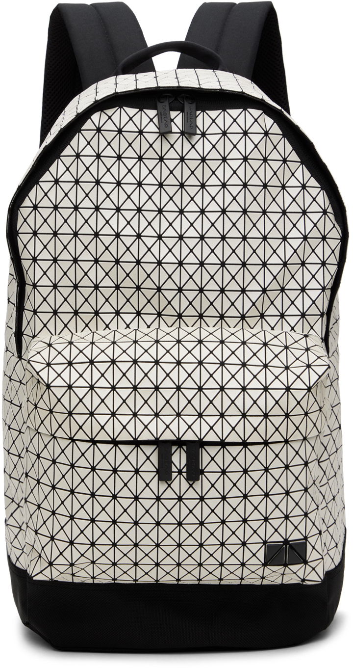 Shop Bao Bao Issey Miyake White Daypack Metallic Backpack In 91-silver