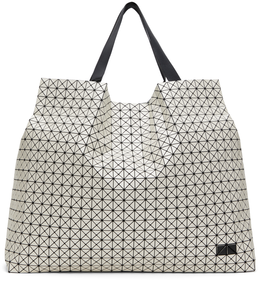 Shop Bao Bao Issey Miyake White Cart Metallic Tote In 91-silver