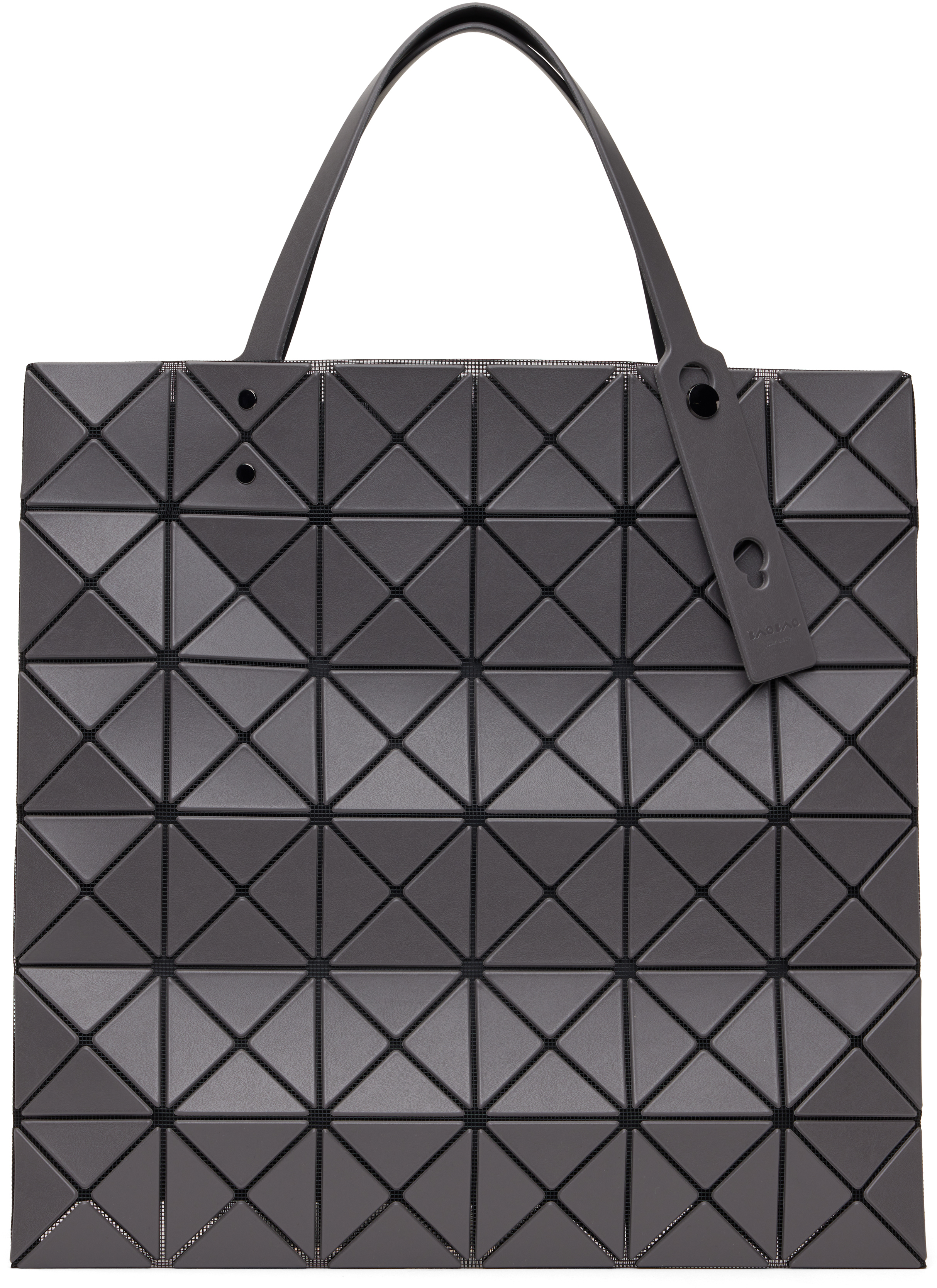 Shop Bao Bao Issey Miyake Gray Lucent Matte Tote Bag In 14-charcoal Gray