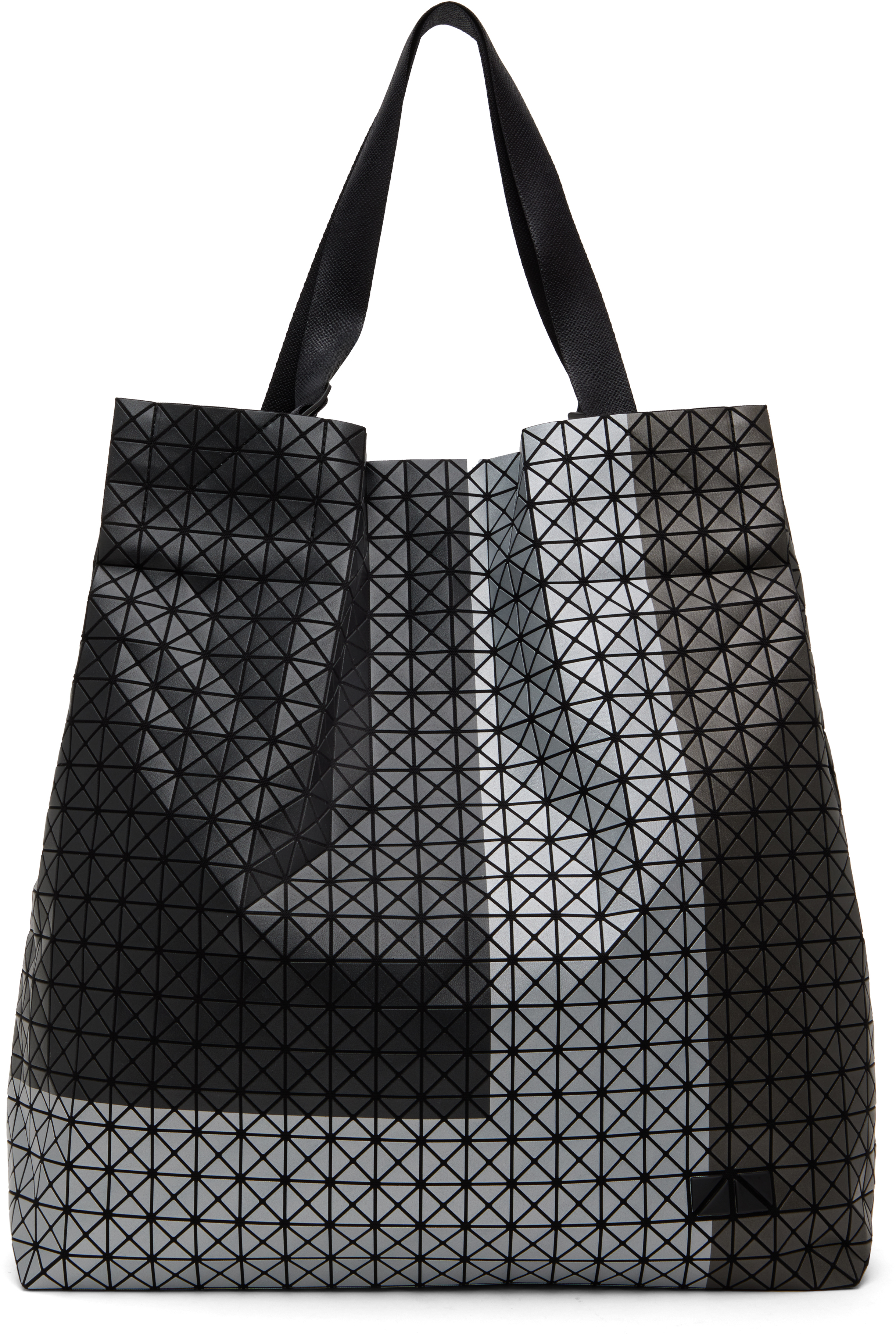 BAO BAO ISSEY MIYAKE: Gunmetal Cart S Tres Tote | SSENSE BAO BAO ISSEY MIYAKE: Gunmetal Cart S Tres Tote | SSENSE