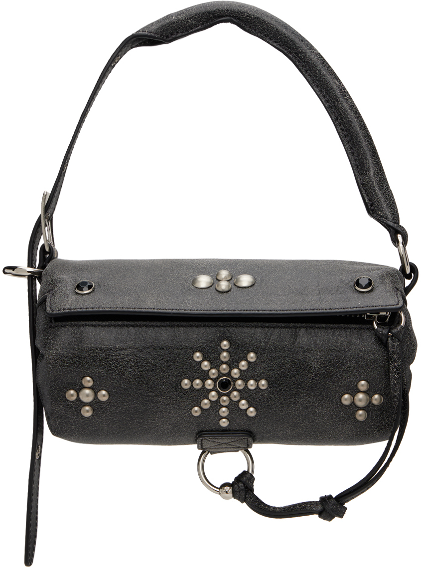 Black Stud Pillow Mini Bag by OPEN YY on Sale