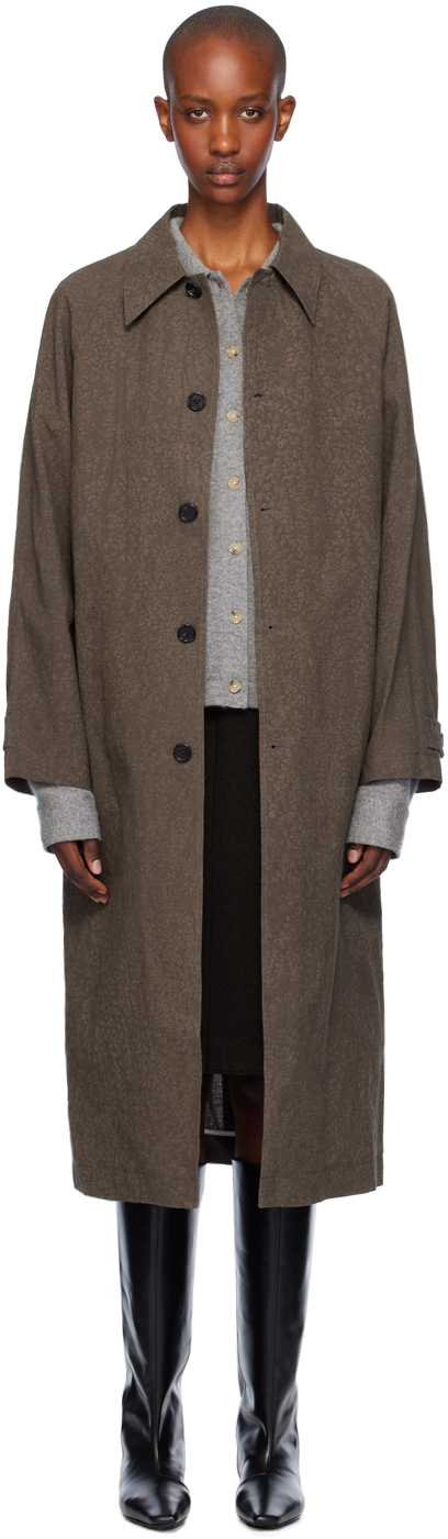 Brown Salt Dyed Cotton Long Coat