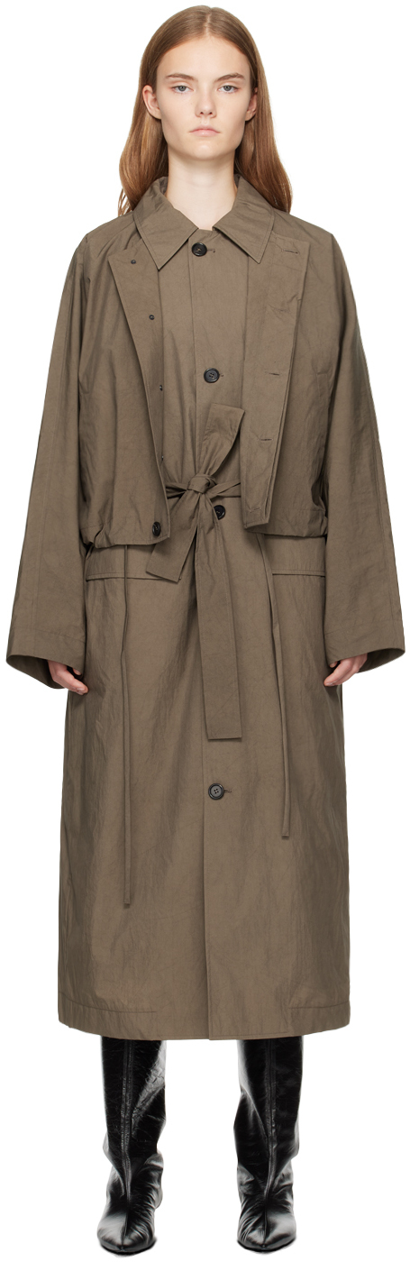 Brown Natural Dyed Double Layered Coat