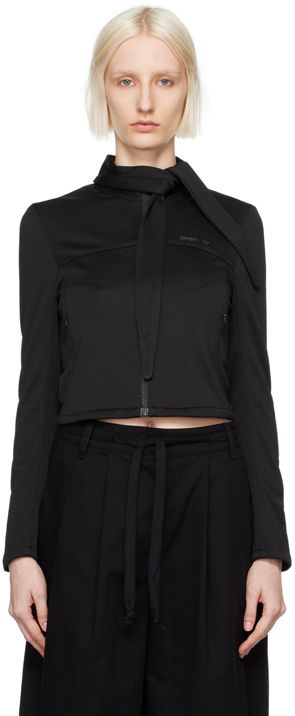 Shop Open Yy Black Tie Zip Training Jacket