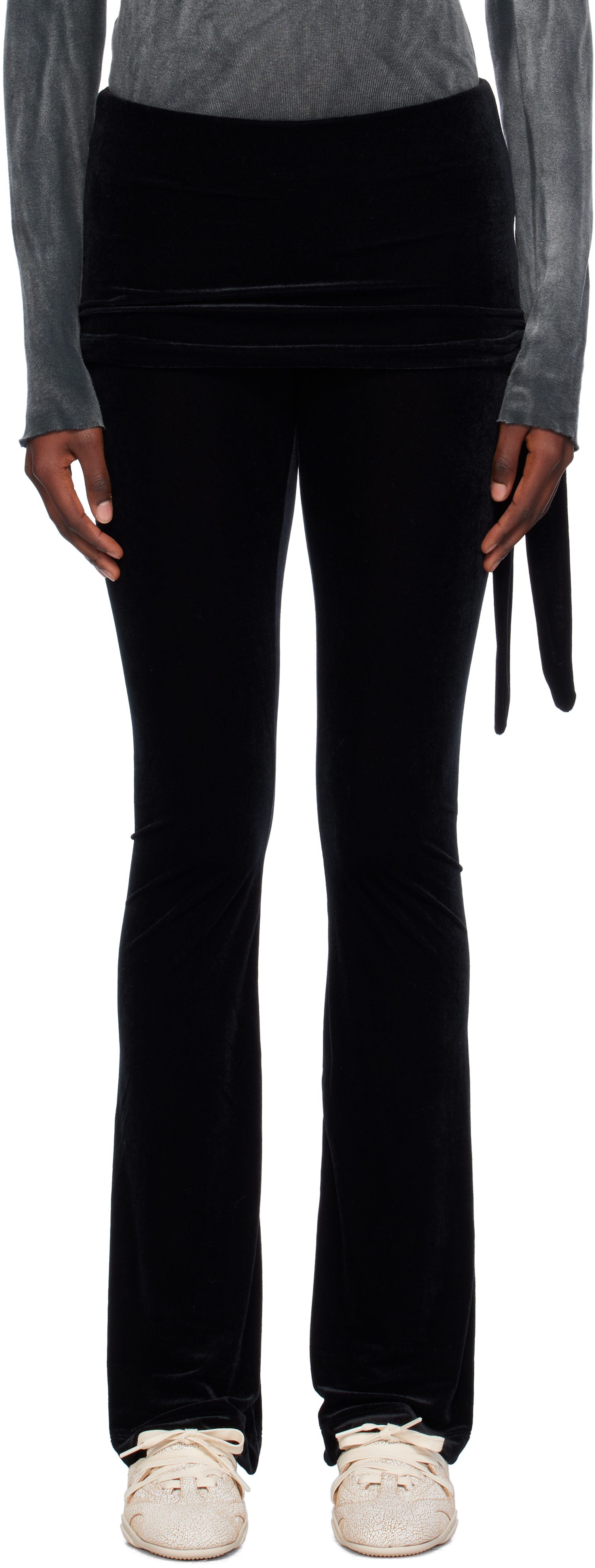 Shop Open Yy Black Velvet Skirt Layered Lounge Pants