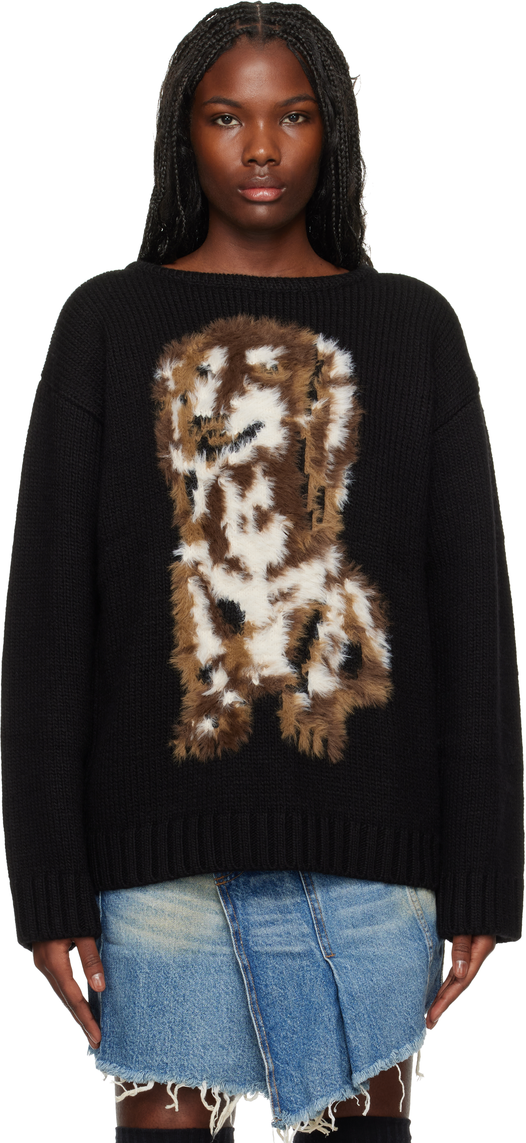 Black Shaggy Dog Sweater