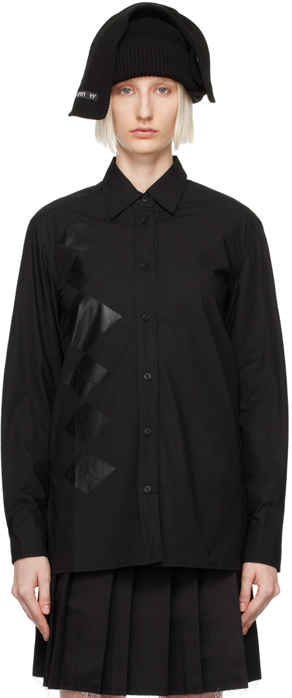 Black Argyle Button Down Shirt