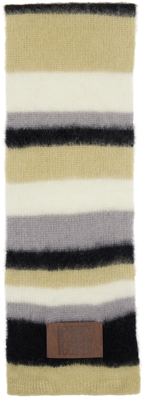 Multicolor Mohair Stripe Scarf