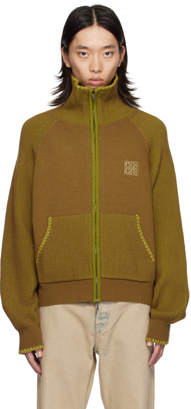 Khaki High Neck Sweater