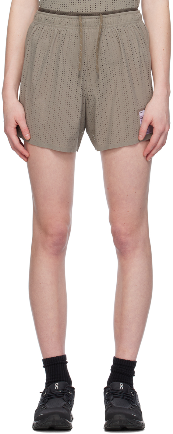 Shop Satisfy Green 5 Shorts In Dry Sage