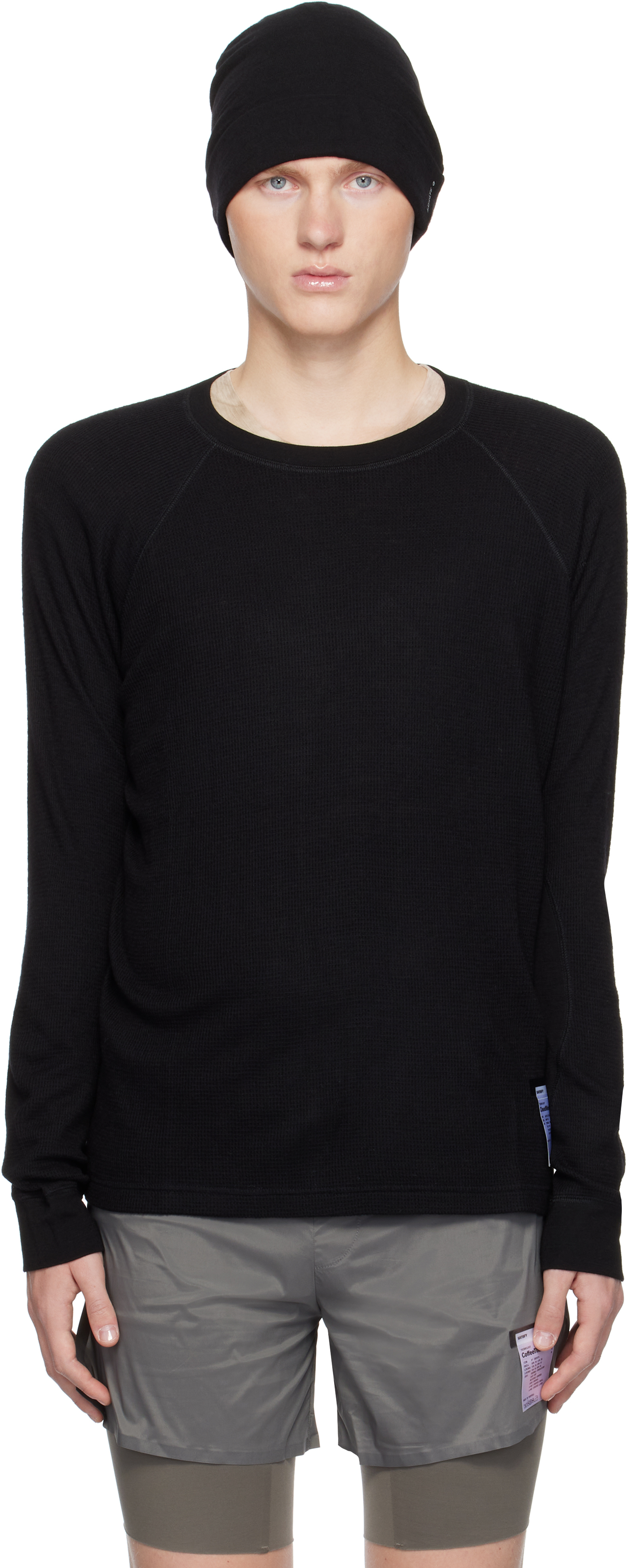 Black CloudMerino Waffle Base Layer T-shirt