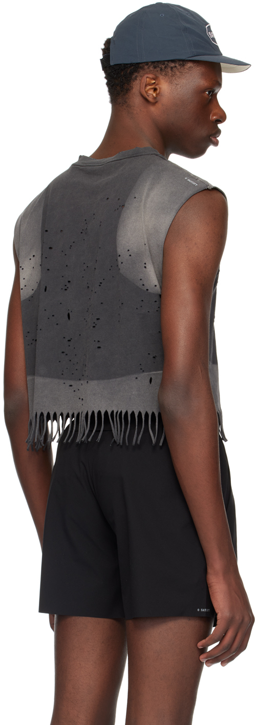 Satisfy Black Fringe Muscle Tank Top | Smart Closet