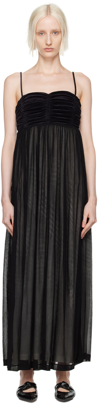 Black Evening Ruche Bandeau Maxi Dress