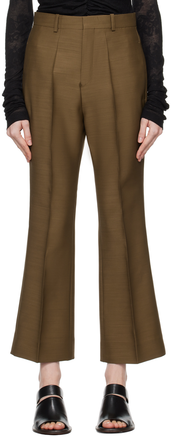 Shop Bite Khaki Credo Trousers In Moss 4019