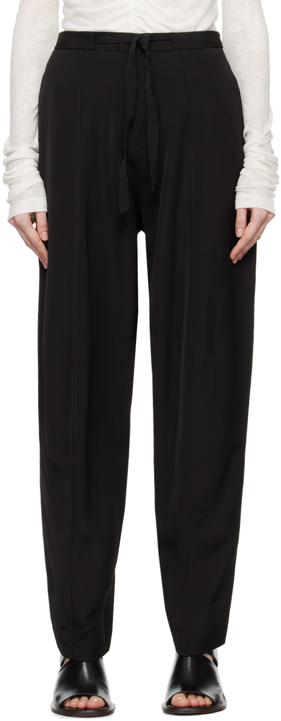 Black Evening Belted Trousers