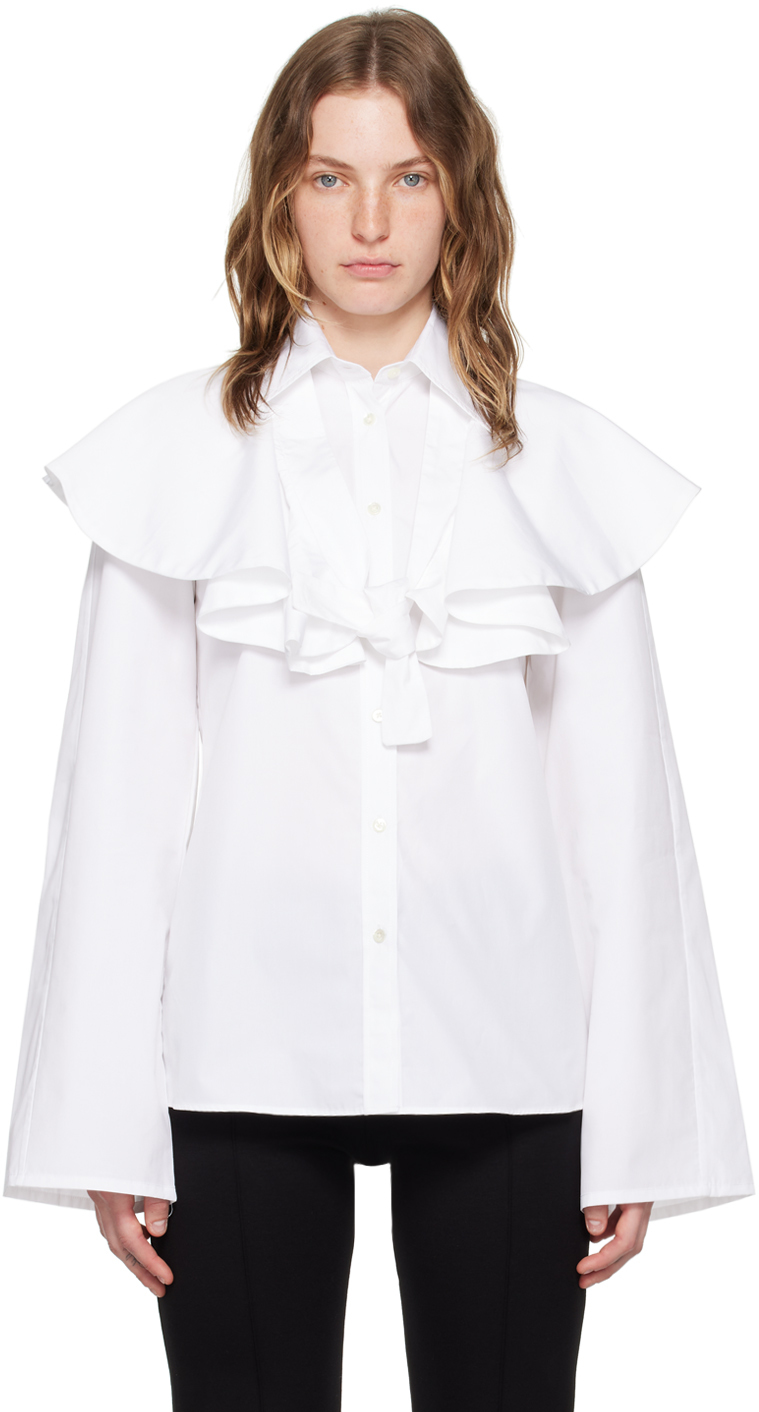 Shop Bite White Curved Blouse In White 0000