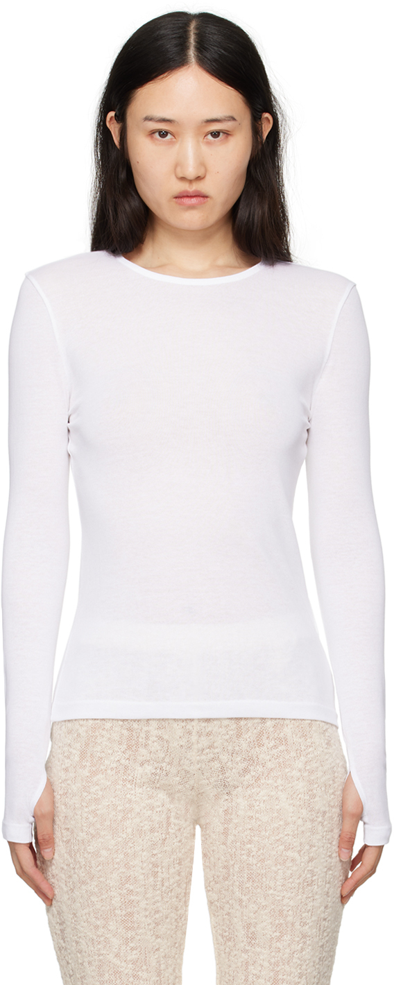 White Transparent Long Sleeve T-Shirt