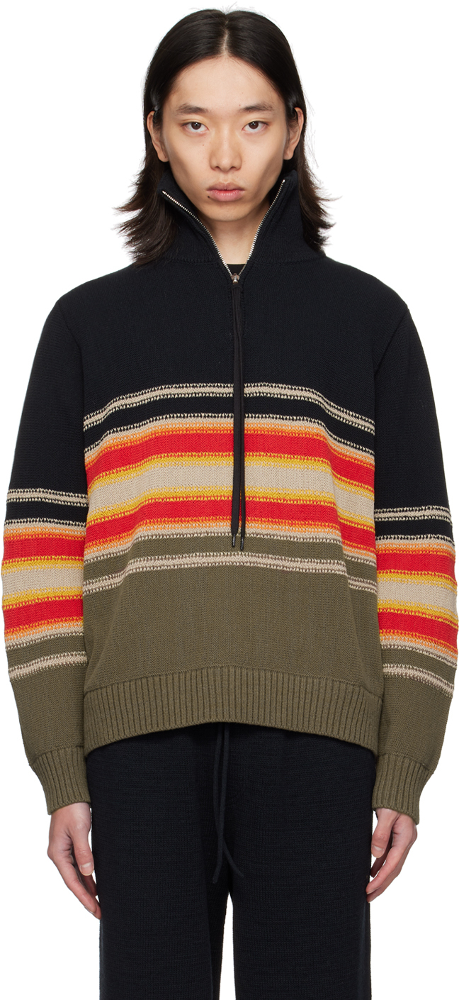 Shop Craig Green Multicolor Tape Sweater In Black / Brown Multi