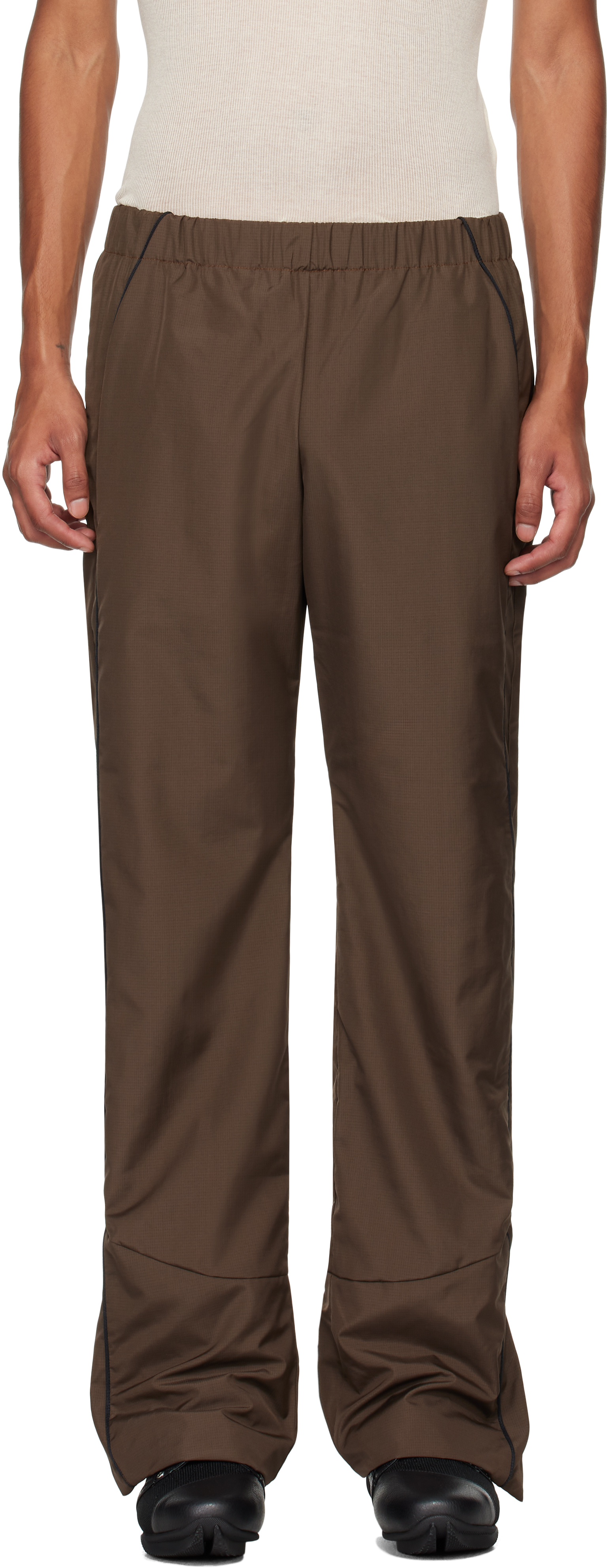 Brown Recycled Polyester Track Pants