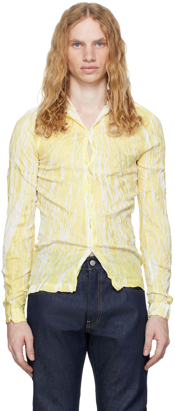 Yellow Wrinkled Print Shirt