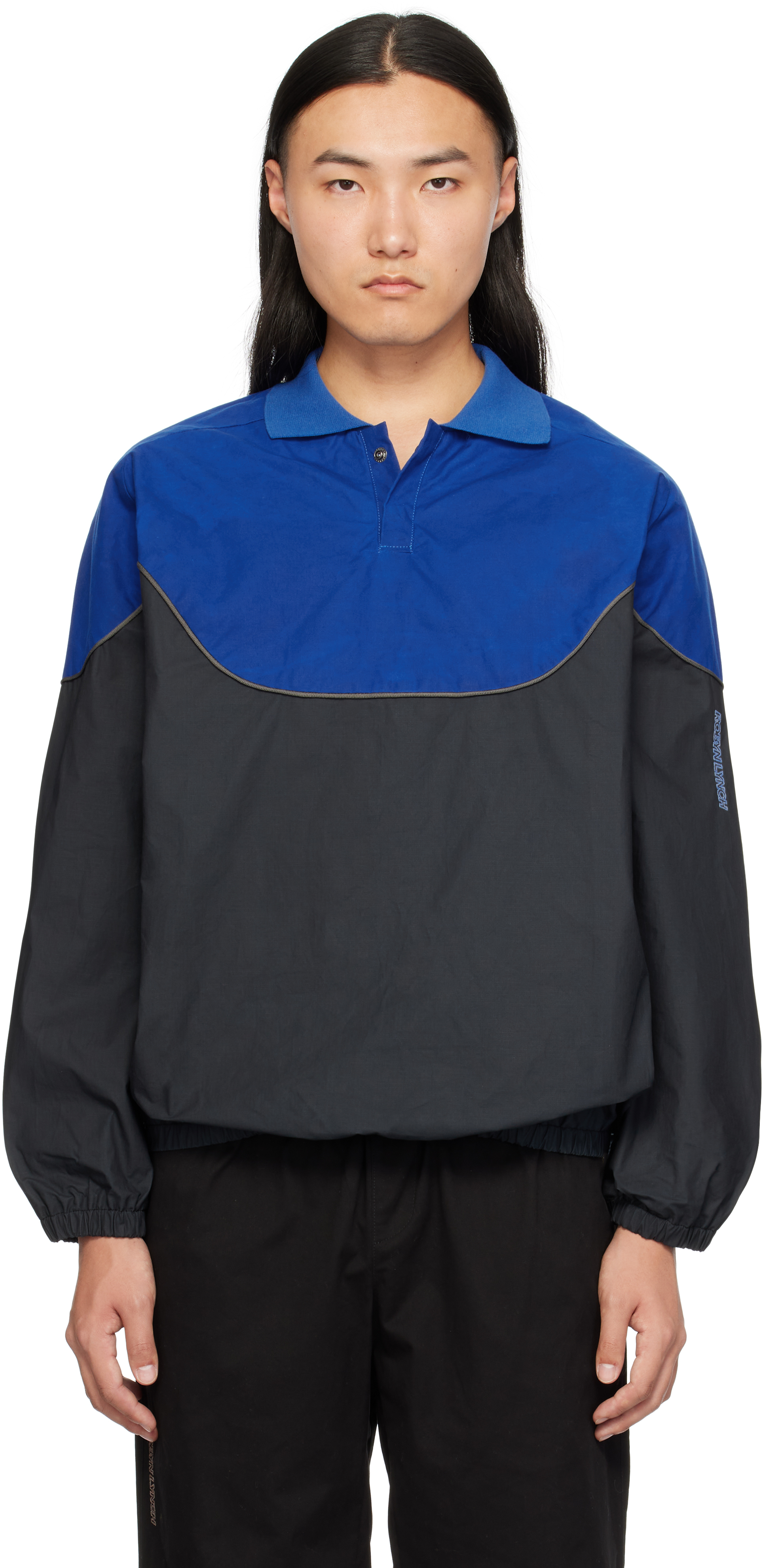 ROBYN LYNCH BLUE & BLACK PULLOVER POLO 