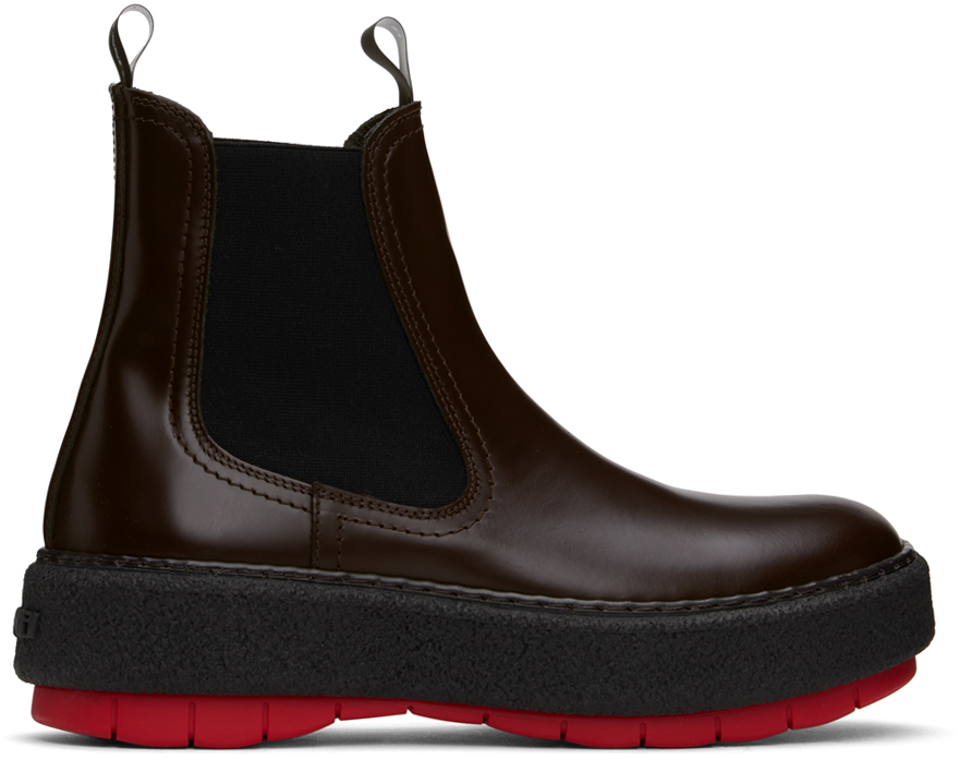 Shop Sunnei Brown Cemento Chelsea Boots In 0115 Brown