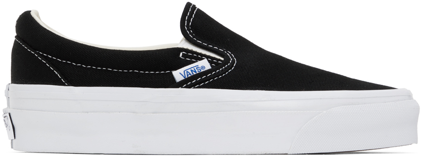 Shop Vans Black Slip-on Reissue 98 Sneakers In Lx Black/white